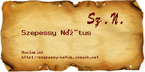 Szepessy Nétus névjegykártya